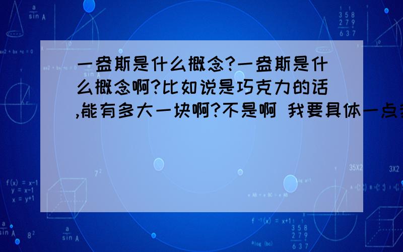 一盎斯是什么概念?一盎斯是什么概念啊?比如说是巧克力的话,能有多大一块啊?不是啊 我要具体一点我对数学单位没有概念的就是