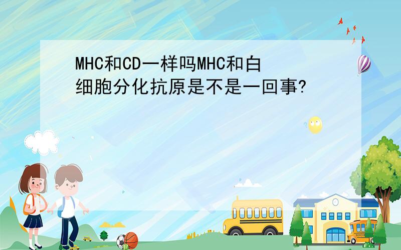 MHC和CD一样吗MHC和白细胞分化抗原是不是一回事?