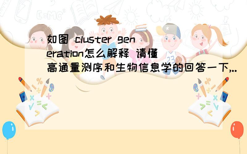 如图 cluster generation怎么解释 请懂高通量测序和生物信息学的回答一下,..