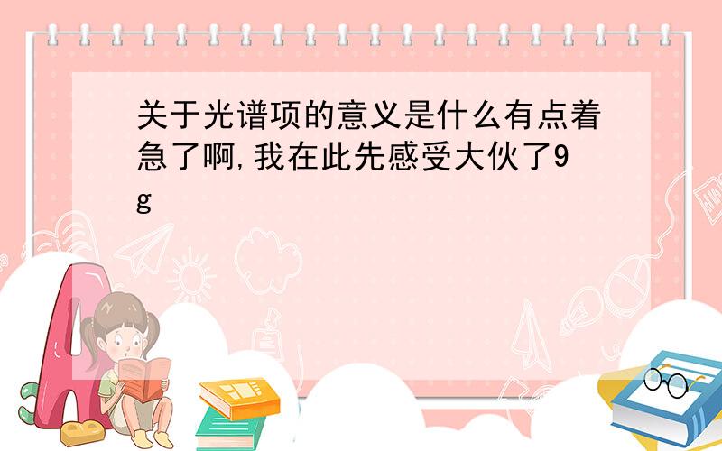 关于光谱项的意义是什么有点着急了啊,我在此先感受大伙了9g