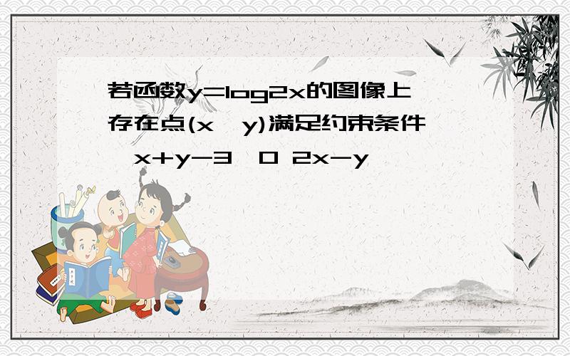 若函数y=log2x的图像上存在点(x,y)满足约束条件｛x+y-3≦0 2x-y