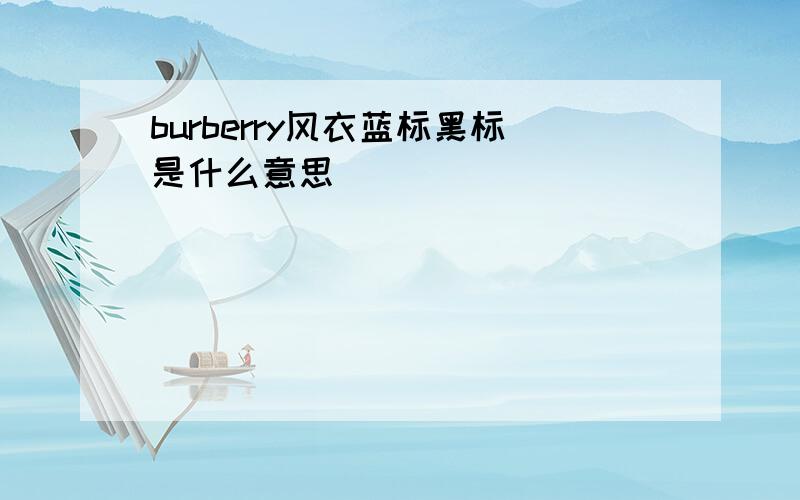 burberry风衣蓝标黑标是什么意思