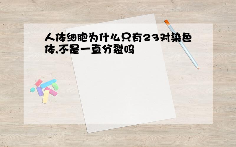 人体细胞为什么只有23对染色体,不是一直分裂吗