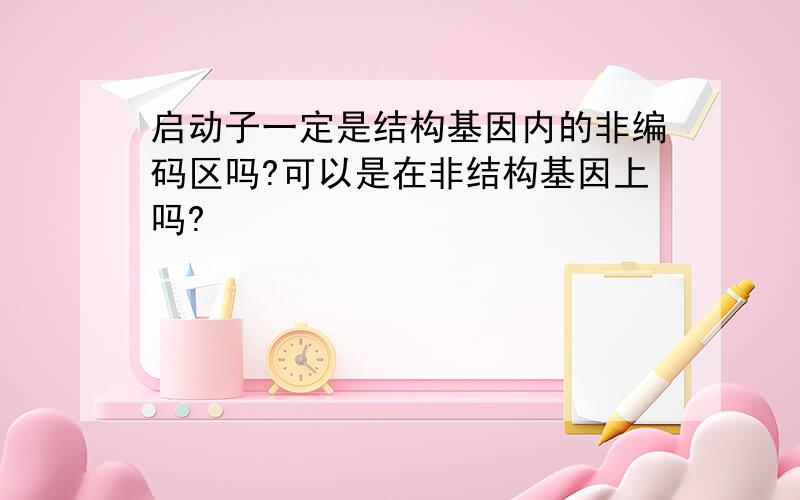 启动子一定是结构基因内的非编码区吗?可以是在非结构基因上吗?