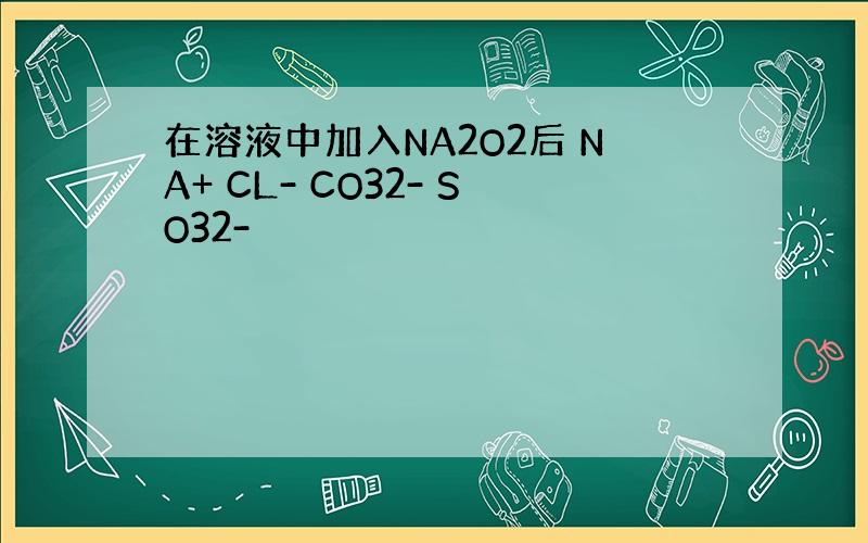 在溶液中加入NA2O2后 NA+ CL- CO32- SO32-