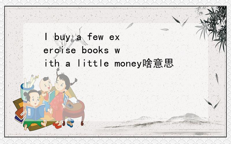 I buy a few exercise books with a little money啥意思