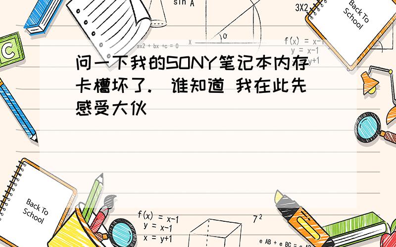 问一下我的SONY笔记本内存卡槽坏了.　谁知道 我在此先感受大伙