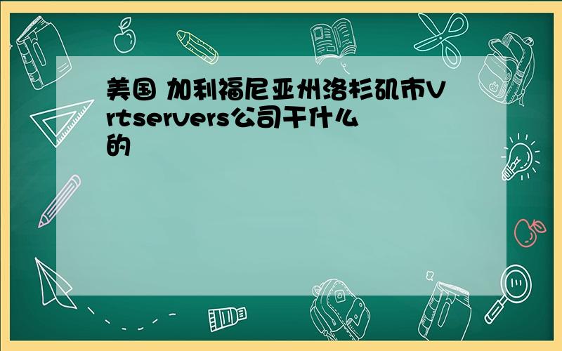 美国 加利福尼亚州洛杉矶市Vrtservers公司干什么的