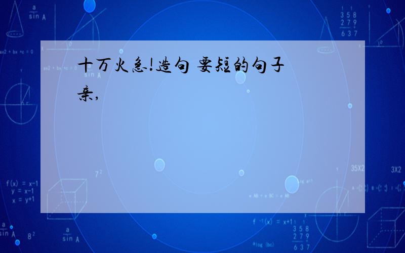 十万火急!造句 要短的句子 亲,