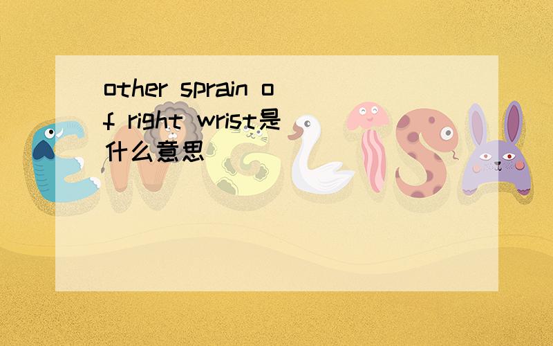 other sprain of right wrist是什么意思