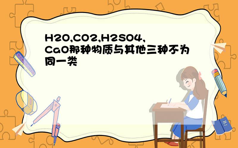 H2O,CO2,H2SO4,CaO那种物质与其他三种不为同一类