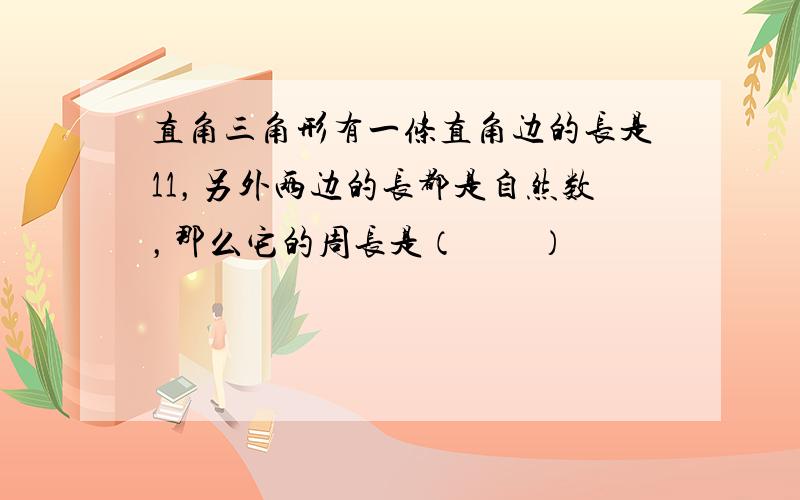 直角三角形有一条直角边的长是11，另外两边的长都是自然数，那么它的周长是（　　）