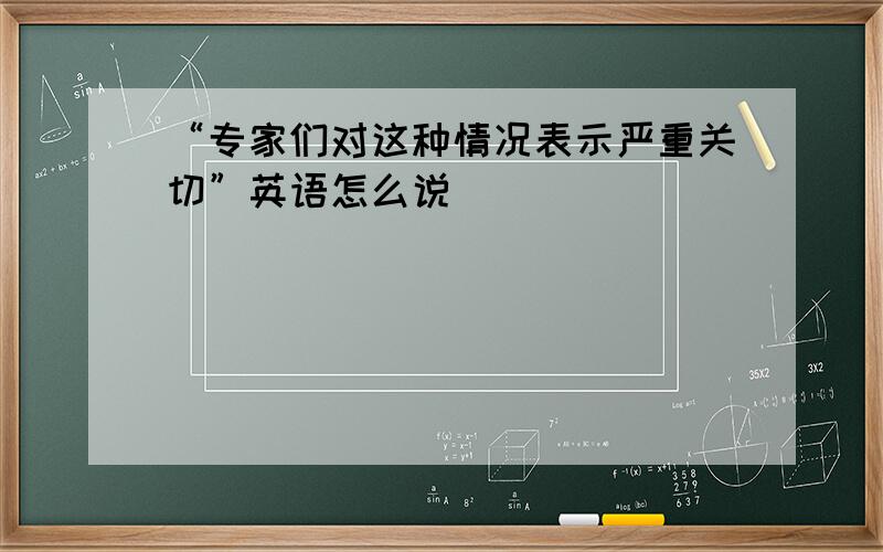 “专家们对这种情况表示严重关切”英语怎么说