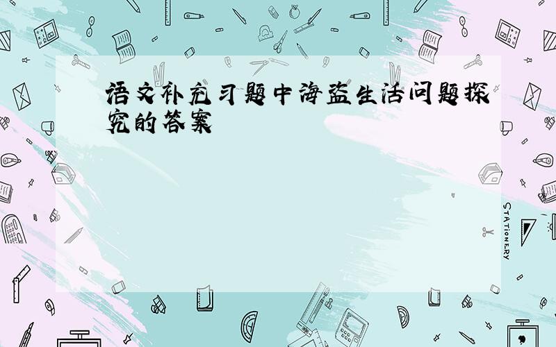 语文补充习题中海盗生活问题探究的答案