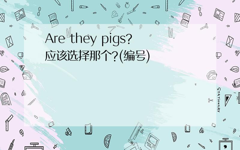 Are they pigs?应该选择那个?(编号)