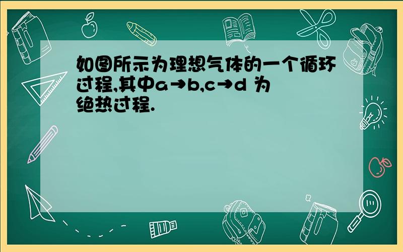 如图所示为理想气体的一个循环过程,其中a→b,c→d 为绝热过程.