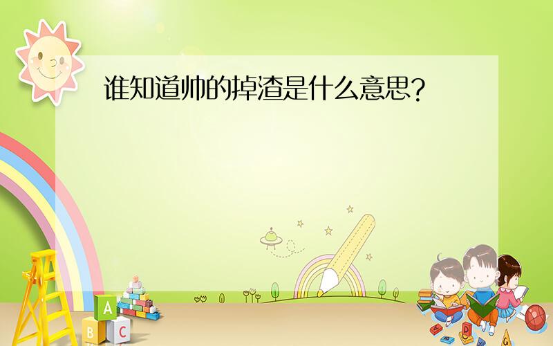 谁知道帅的掉渣是什么意思?