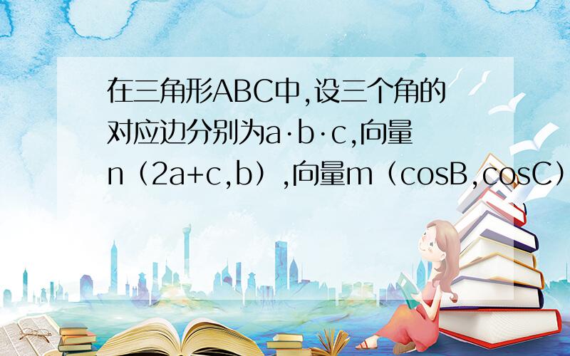 在三角形ABC中,设三个角的对应边分别为a·b·c,向量n（2a+c,b）,向量m（cosB,cosC）,向量n与向量m