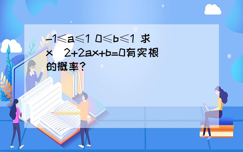 -1≤a≤1 0≤b≤1 求x^2+2ax+b=0有实根的概率?