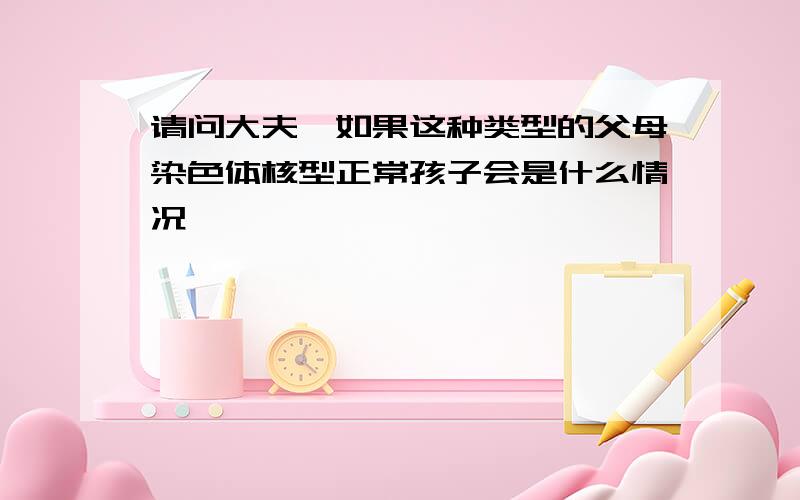 请问大夫,如果这种类型的父母染色体核型正常孩子会是什么情况