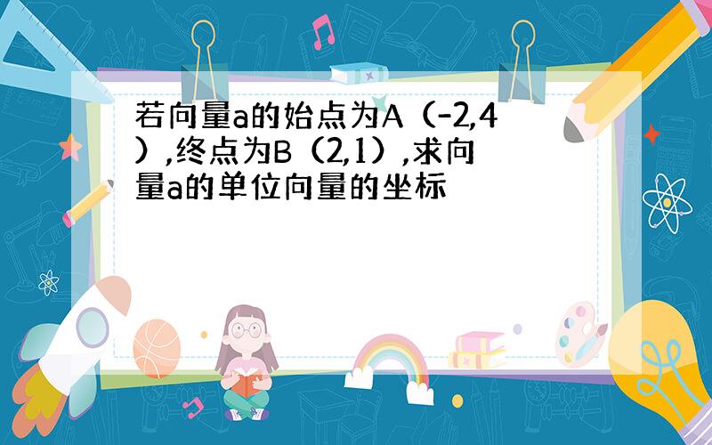 若向量a的始点为A（-2,4）,终点为B（2,1）,求向量a的单位向量的坐标