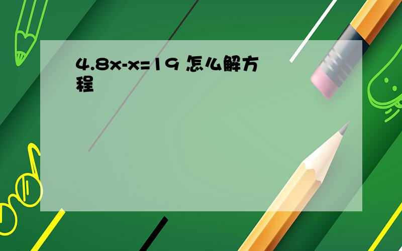 4.8x-x=19 怎么解方程