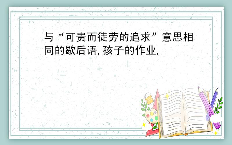 与“可贵而徒劳的追求”意思相同的歇后语,孩子的作业,