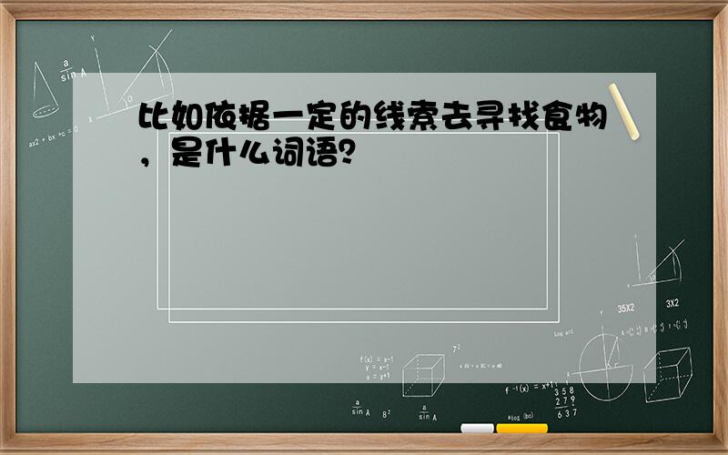 比如依据一定的线索去寻找食物，是什么词语？