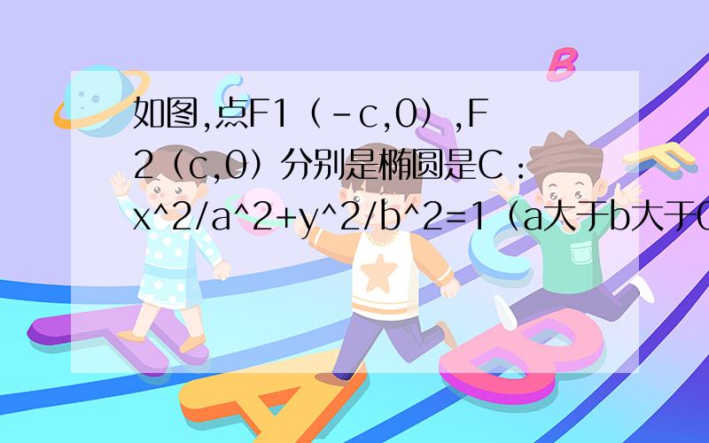 如图,点F1（-c,0）,F2（c,0）分别是椭圆是C：x^2/a^2+y^2/b^2=1（a大于b大于0）的左右焦点,