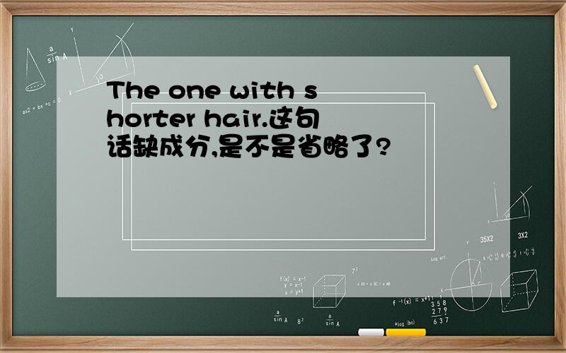 The one with shorter hair.这句话缺成分,是不是省略了?