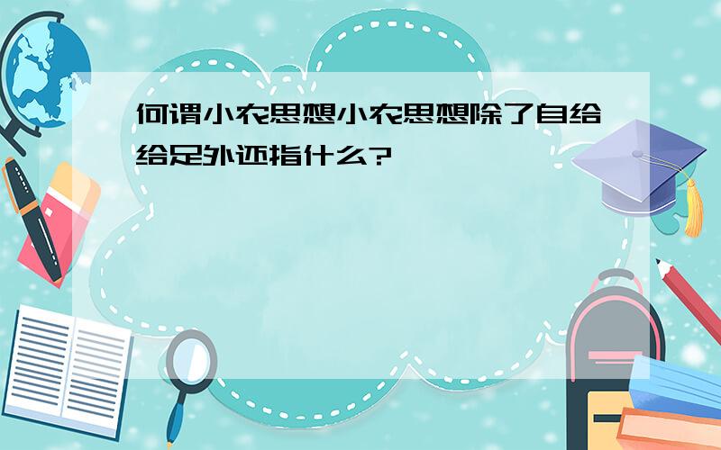 何谓小农思想小农思想除了自给给足外还指什么?