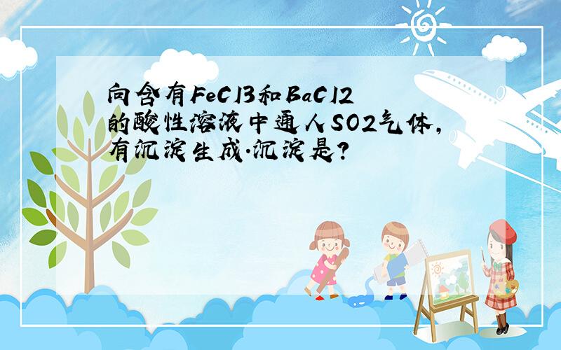 向含有FeCI3和BaCI2的酸性溶液中通人SO2气体,有沉淀生成.沉淀是?