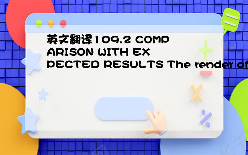 英文翻译109.2 COMPARISON WITH EXPECTED RESULTS The render of the