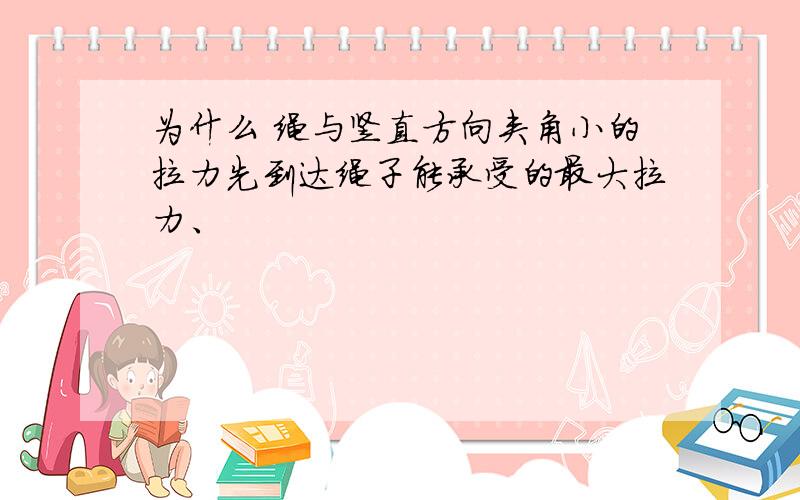 为什么 绳与竖直方向夹角小的拉力先到达绳子能承受的最大拉力、