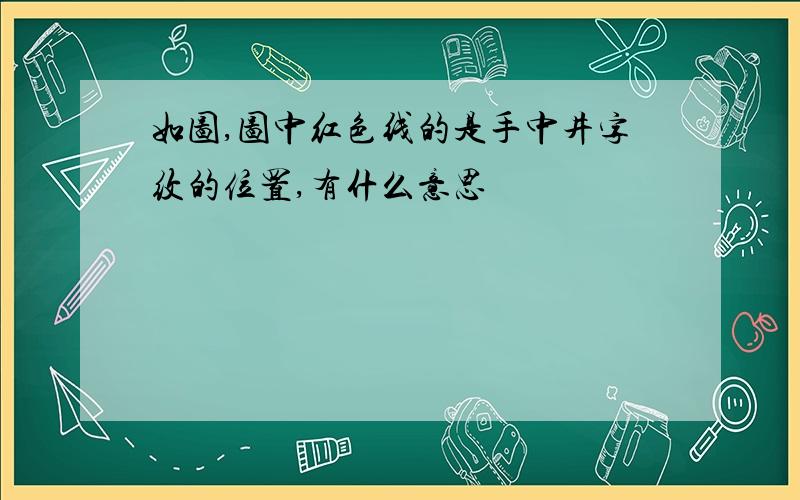 如图,图中红色线的是手中井字纹的位置,有什么意思