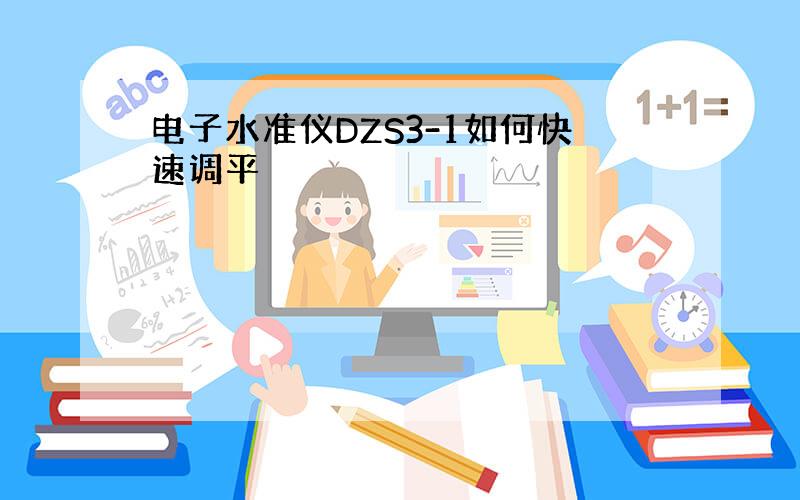 电子水准仪DZS3-1如何快速调平