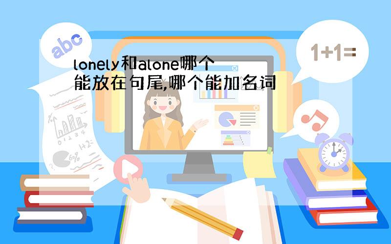 lonely和alone哪个能放在句尾,哪个能加名词