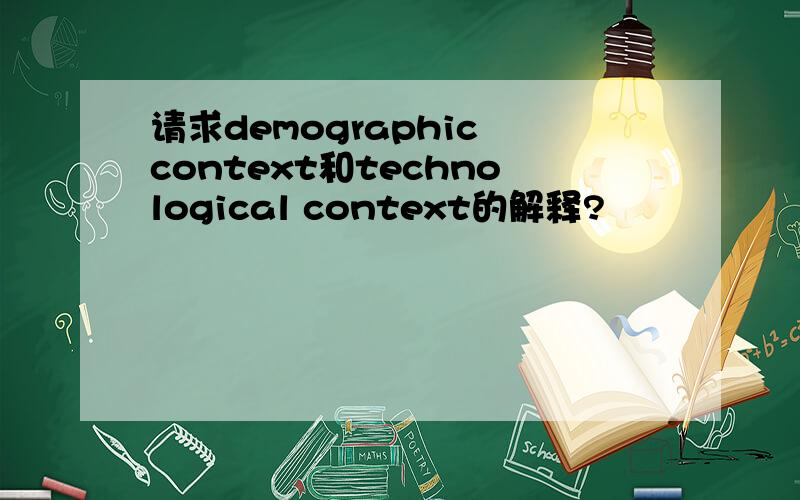 请求demographic context和technological context的解释?