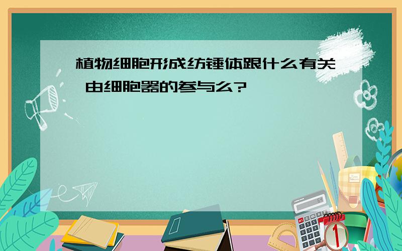 植物细胞形成纺锤体跟什么有关 由细胞器的参与么?