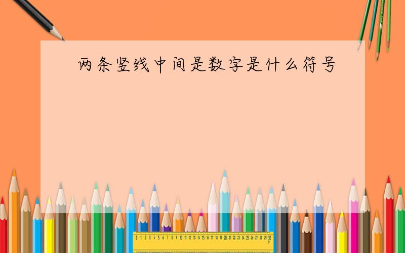 两条竖线中间是数字是什么符号