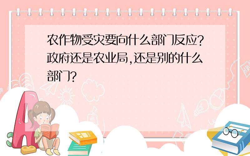 农作物受灾要向什么部门反应?政府还是农业局,还是别的什么部门?