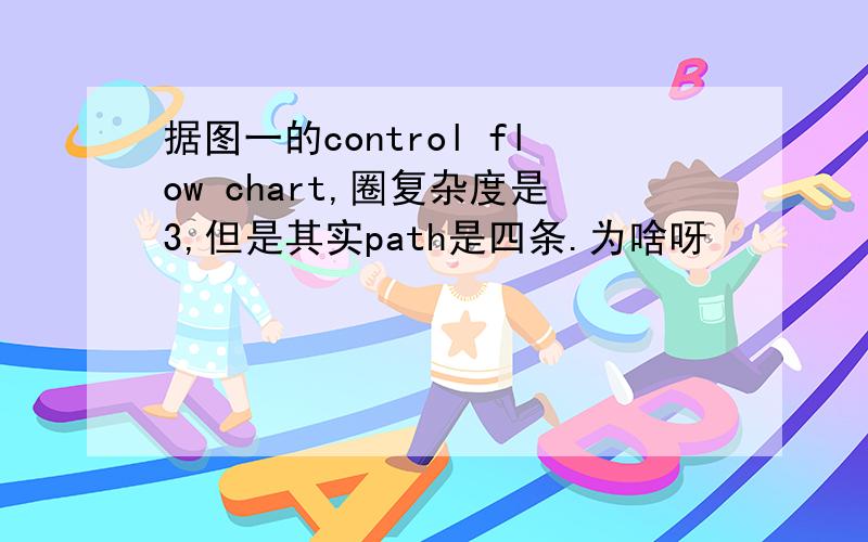 据图一的control flow chart,圈复杂度是3,但是其实path是四条.为啥呀