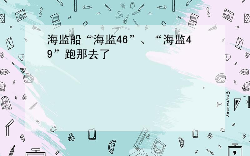 海监船“海监46”、“海监49”跑那去了