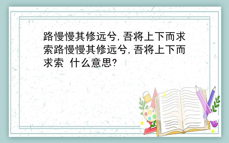 路慢慢其修远兮,吾将上下而求索路慢慢其修远兮,吾将上下而求索 什么意思?