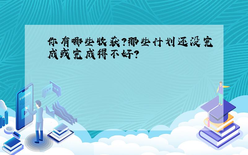 你有哪些收获?那些计划还没完成或完成得不好?