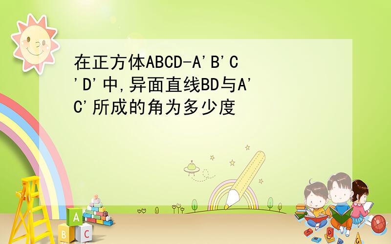 在正方体ABCD-A'B'C'D'中,异面直线BD与A'C'所成的角为多少度