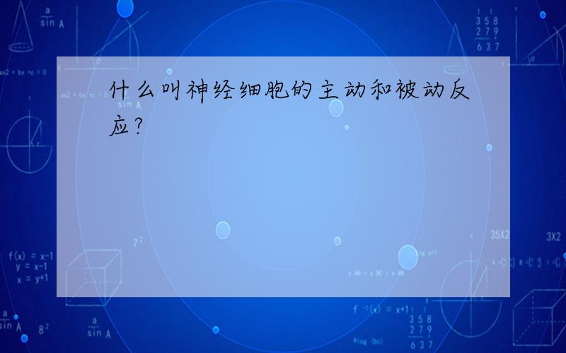 什么叫神经细胞的主动和被动反应?