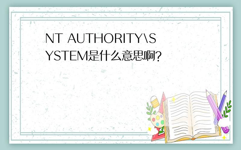 NT AUTHORITY\SYSTEM是什么意思啊?