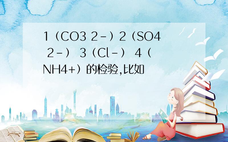 1（CO3 2-）2（SO4 2-） 3（Cl-） 4（NH4+）的检验,比如