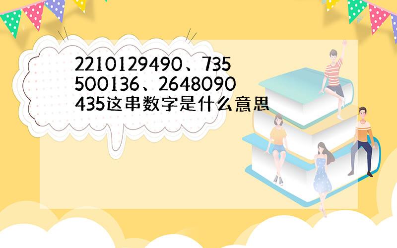 2210129490、735500136、2648090435这串数字是什么意思